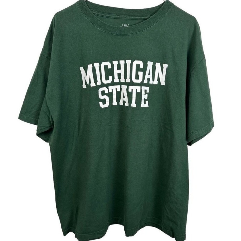 Pro Edge Michigan State Spartans T Shirt Mens 2XL Green NCAA Graphic Tee MSU